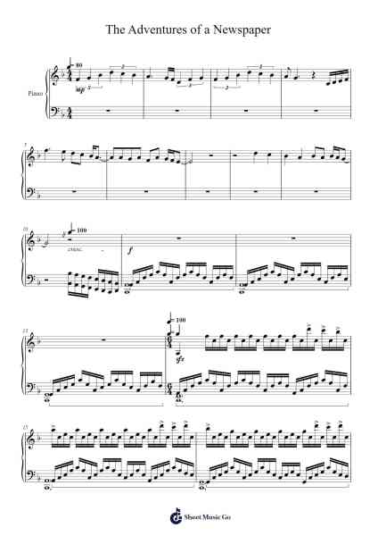 The Adventures of a Newspaper Sheet Music by Sean Shi-Arr.Conpiers