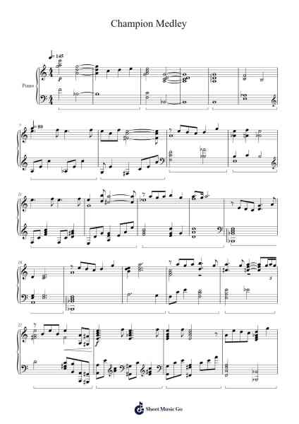Champion Medley- Legend of Zelda BotW Sheet Music by Touchaloid-Arr.Attchols Jamestion