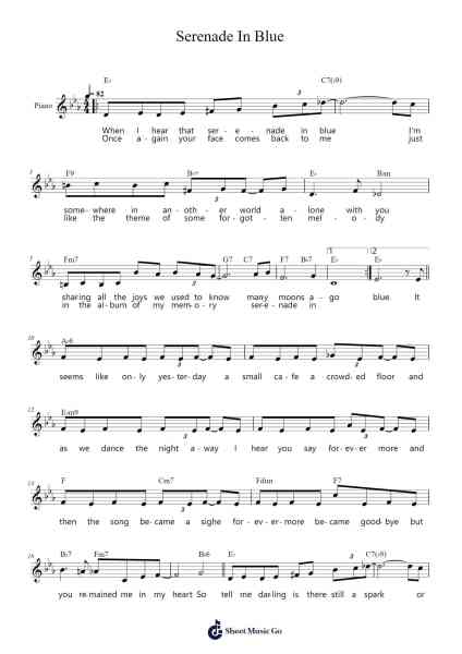 Serenade In Blue Sheet Music by Harry Warren-Arr.Cookeda