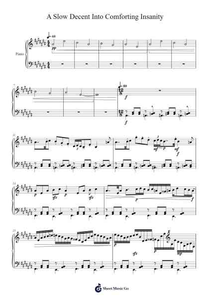A Slow Decent Into Comforting Insanity Sheet Music by TypicalFurry-Arr.Bartrhys Shelcie
