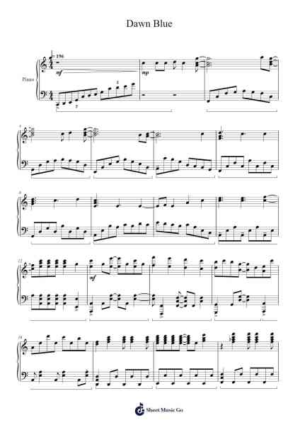 Dawn Blue Sheet Music by Kouichiro Takahashi-Arr.Faulkvy