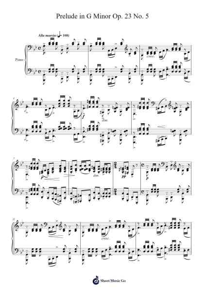 Prelude in G Minor, Op. 23, No. 5 Sheet Music by Sergei Rachmaninoff-Arr.Clarknence