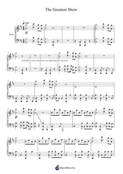 The Greatest Show Sheet Music by Kaden Passey-Arr.Luroe Boycefay