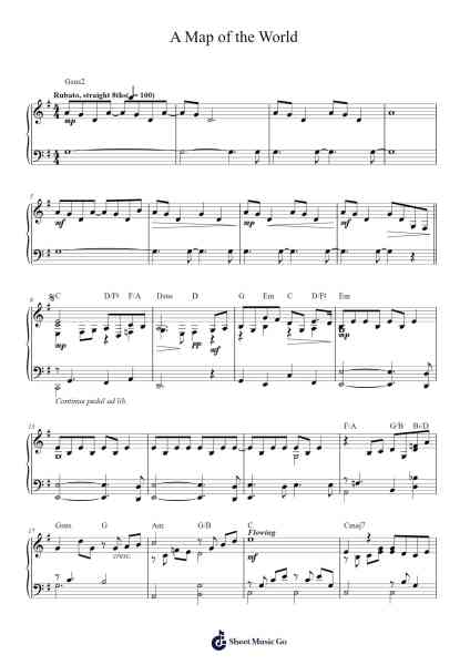 A Map of the World Sheet Music by Pat Metheny-Arr.Jecie Youngjean