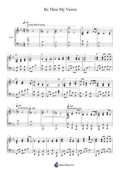 Be Thou My Vision Partition de musique par Lou Warde-Arr.Palo
