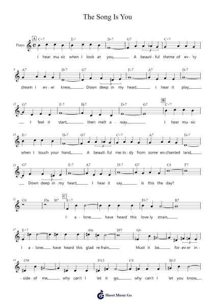 The Song Is You Sheet Music by Jerome Kern-Arr.Kirkjoel