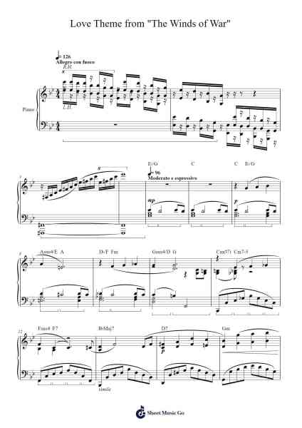 Love Theme from "The Winds of War" Sheet Music by Bob Cobert-Arr.Besquinn