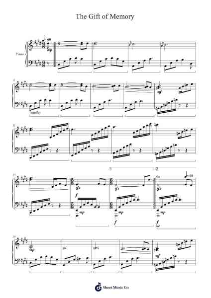 The Gift of Memory Sheet Music by Minglan Wildethey-Arr.Chandys Jehan