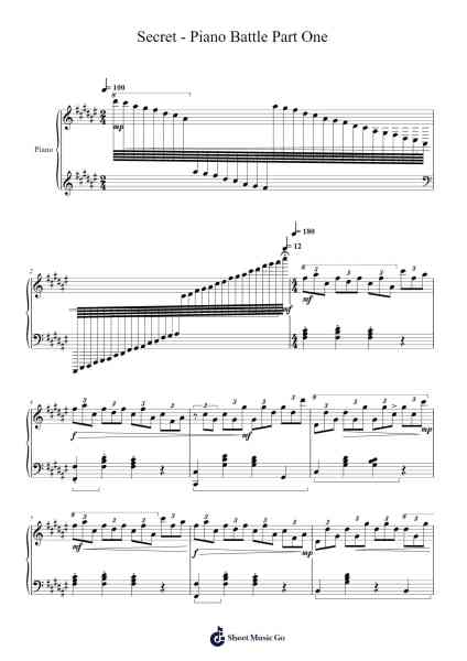 Secret - Piano Battle Part One Sheet Music by Fryderyk Franciszek Chopin-Arr.Jendine