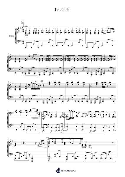 La de da Sheet Music by Lennon Y.-Arr.Hawat