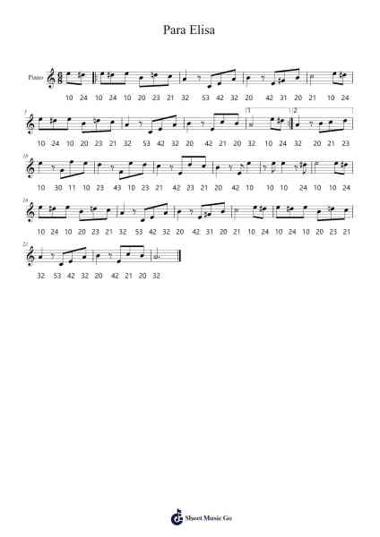 Para Elisa Sheet Music by Ludwig van Beethoven-Arr.Gregrace Glennjob