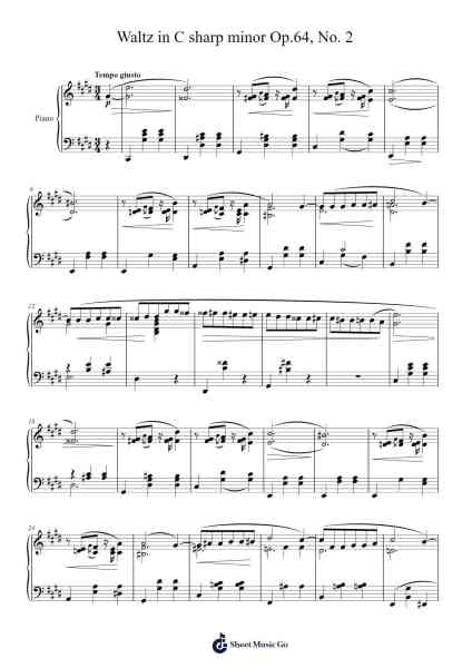 Waltz in C-Sharp Minor, Op. 64, No. 2 Sheet Music by Frédéric Chopin-Arr.Hoonell Norusk