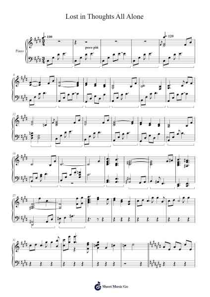 Lost in Thoughts All Alone Sheet Music by Hiroki Morishita-Arr.Borgriel