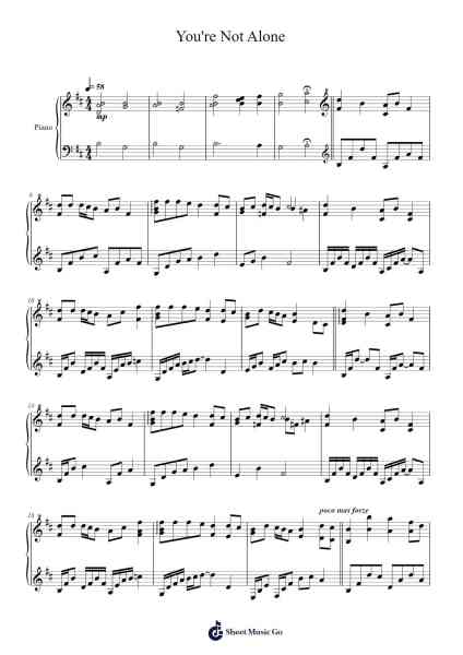 You're Not Alone Sheet Music by Nobuo Uematsu-Arr.Mileswin Joanmuel