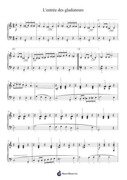 L'entrée des gladiateurs Sheet Music by Julius Fucik-Arr.Clairenor Jouvic