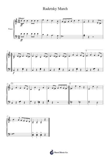 Radetzky March, Op. 228 Sheet Music by Johann Strauss II-Arr.Clarjudd