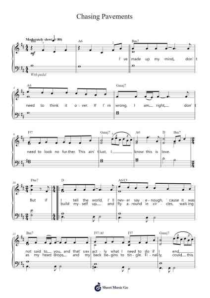 Chasing Pavements Sheet Music by Adele-Arr.Brongus Chadkiel