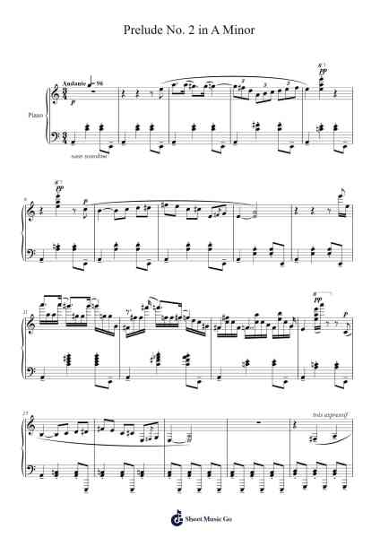Prelude No. 2 in A Minor Sheet Music by Matthew Wong-Arr.Junegia Wato