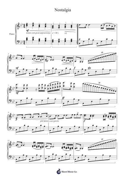 Nostalgia Sheet Music by Zayan Akmal-Arr.Bosphia Wisell
