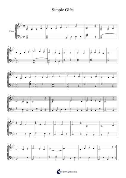 Simple Gifts Sheet Music by undefined-Arr.Janejill Mooca