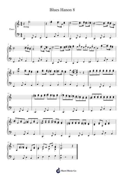 Blues Hanon 8 Sheet Music by Charles-Louis Hanon-Arr.Wordcox Maxjack