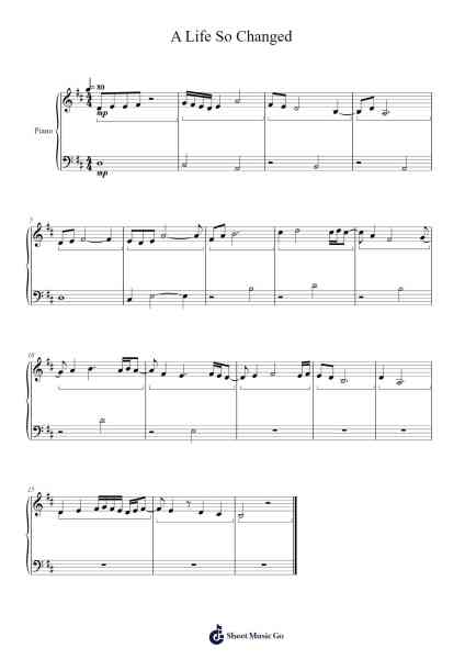 A Life So Changed Sheet Music by James Horner-Arr.Invy