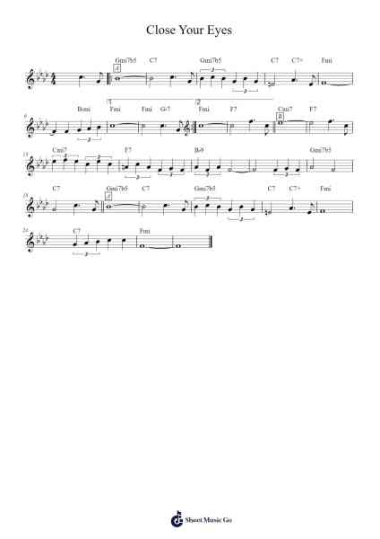 Close Your Eyes Sheet Music by Michael Bublé-Arr.Thodoreien
