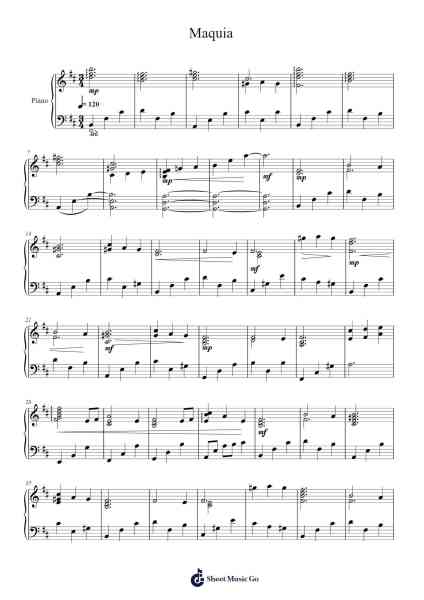 Maquia Sheet Music by undefined-Arr.Moisham Whcky
