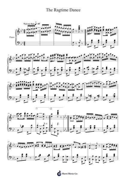 The Ragtime Dance Sheet Music by Scott Joplin-Arr.Wooraine Fintis
