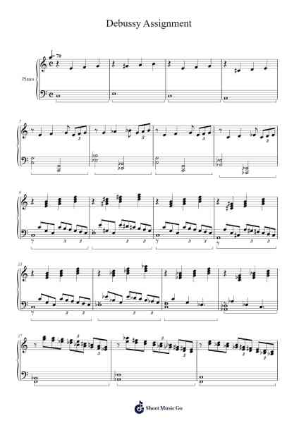 Debussy Assignment Sheet Music by Josefino Gulla-Arr.Gillnise