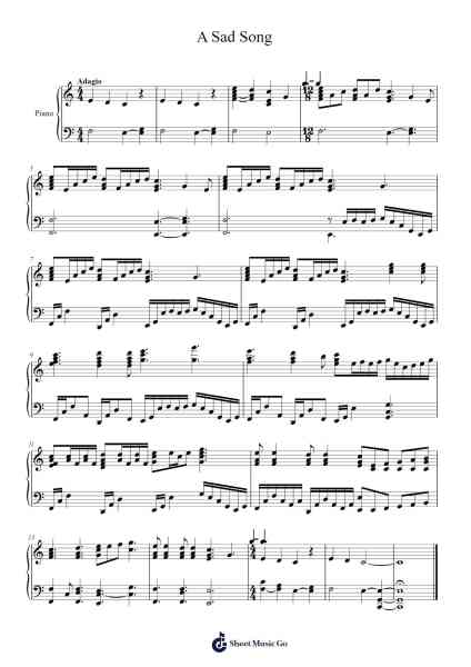 A Sad Song Sheet Music by SAMTIME-Arr.Noahsweet