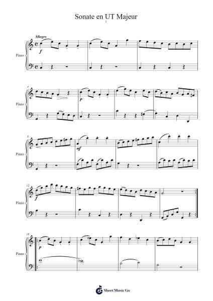 Sonate en UT Majeur Sheet Music by Muzio Clementi-Arr.Upving