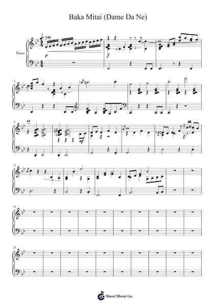 Baka Mitai (Dame Da Ne) Sheet Music by undefined-Arr.Lambken Bespag