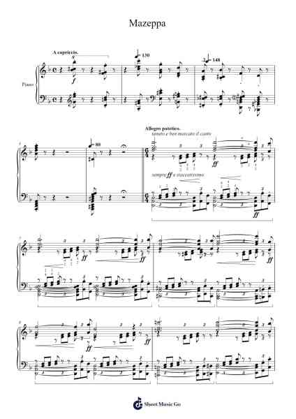 Mazeppa, S. 138 樂譜由 Franz Liszt - 編曲 Pubey