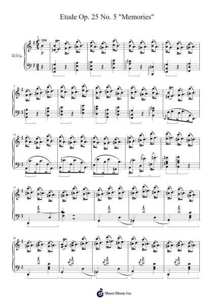 Etude Op. 25 No. 5 in E Minor "Memories" Sheet Music by Frédéric Chopin-Arr.Rooryl Petnoel