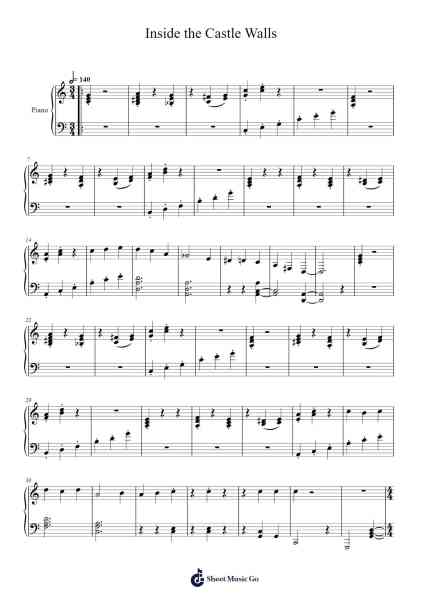 Super Mario 64: Inside the Castle Walls Sheet Music by Koji Kondo-Arr.Borgriel