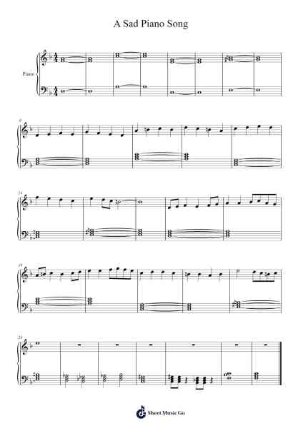 A Sad Piano Song Sheet Music by undefined-Arr.Jorriel Toursnoah
