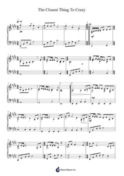 The Closest Thing To Crazy Musica per pianoforte di undefined - Arr.Lauven Joyceleif