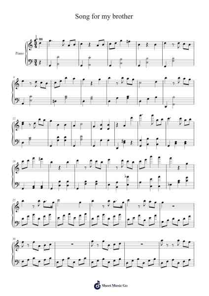 Song for my brother Sheet Music by Stephany Silva-Arr.Deanlay Dulsnow