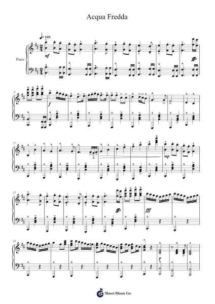 Acqua Fredda Sheet Music by undefined-Arr.Virgreg