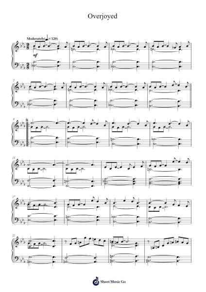 Overjoyed Sheet Music by Stevie Wonder-Arr.Montbrook