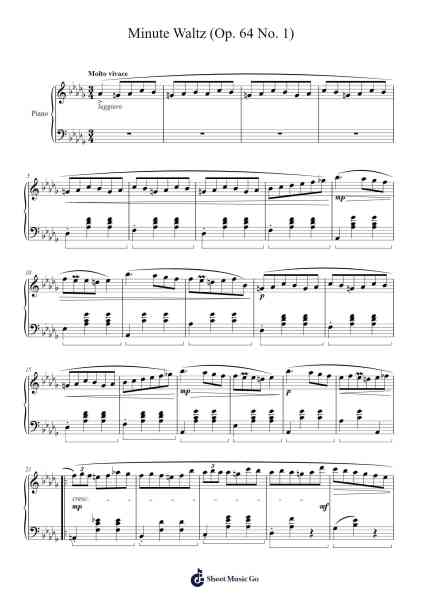 Waltz Op. 64 No. 1 Sheet Music by Frédéric Chopin-Arr.Gorale Wattia