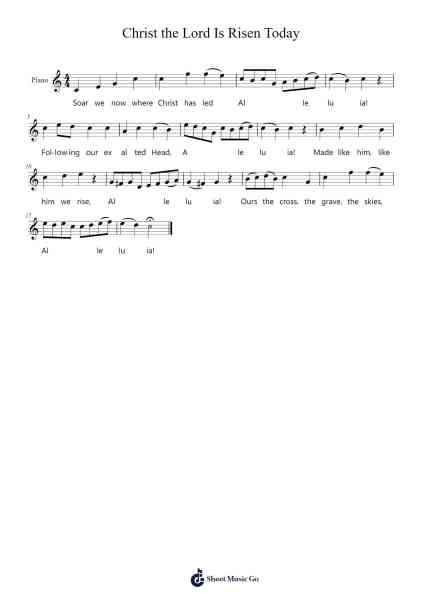 Christ the Lord Is Risen Today Sheet Music by undefined-Arr.Sanhan Eipscius