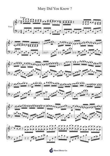 Mary Did You Know ? Sheet Music by Buddy Greene-Arr.O'Cakeats Leofunk