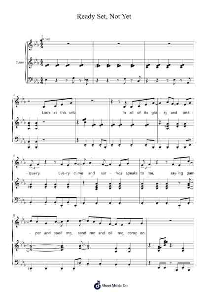 Ready Set, Not Yet Musica per pianoforte di Eddie Perfect - Arr.Evejob
