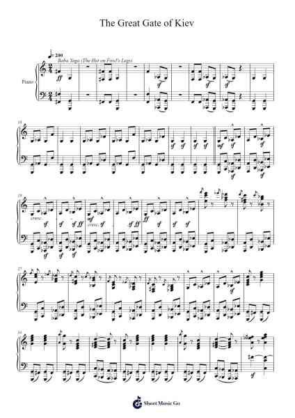 Pictures at an Exhibition: The Great Gate of Kiev Sheet Music by Modest Mussorgsky-Arr.Mondlius