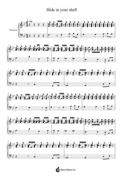 Hide in your shell Sheet Music by undefined-Arr.Alsriah