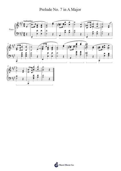 Prelude No. 7 in A Major, Op. 28 Sheet Music by Frédéric Chopin-Arr.Joanbroad Tedrene