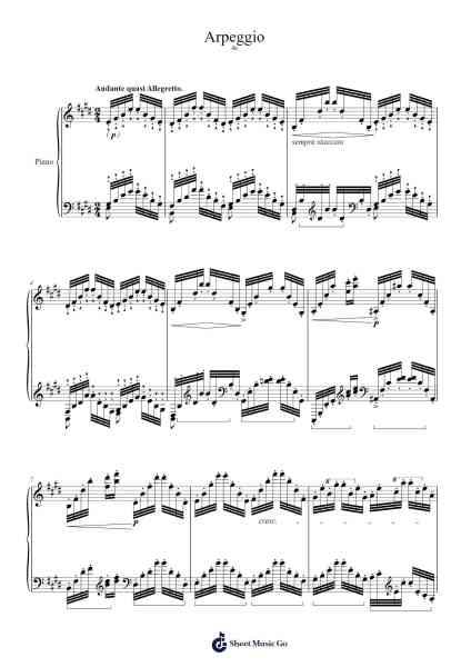Études d'exécution transcendante d'après Paganini: Arpeggio (S. 140, No. 4a) Sheet Music by Franz Liszt-Arr.Gorale Wattia