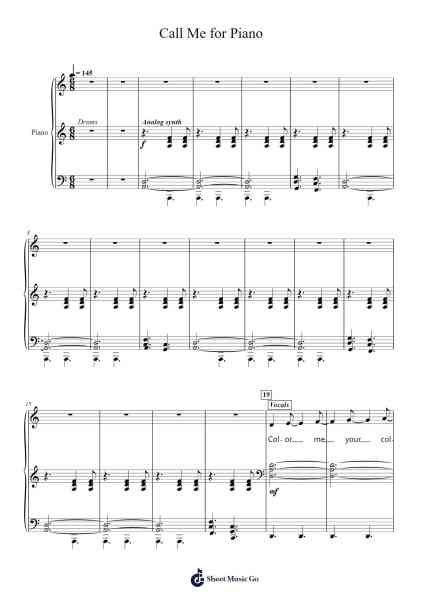 Call Me for Piano Sheet Music by Frank Luna-Arr.Nestowe Yorkse